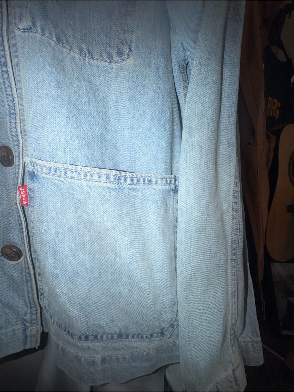 Vintage Levi Light Blue Denim Chore Jacket for Women RARE - Picture 4 of 9